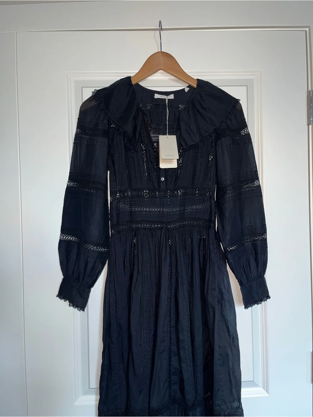 NWT XXS DÔEN Black Marla Dress